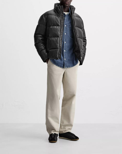 Puffer Jacket Faux Leather