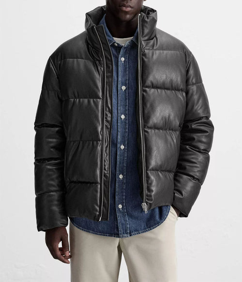 Puffer Jacket Faux Leather