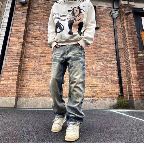 Washed Baggy Jeans