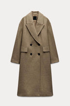 Double-Breasted Coat Beige