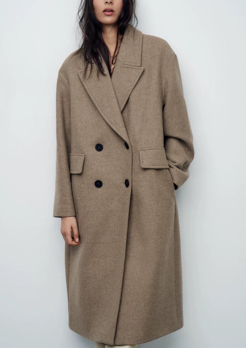 Double-Breasted Coat Beige